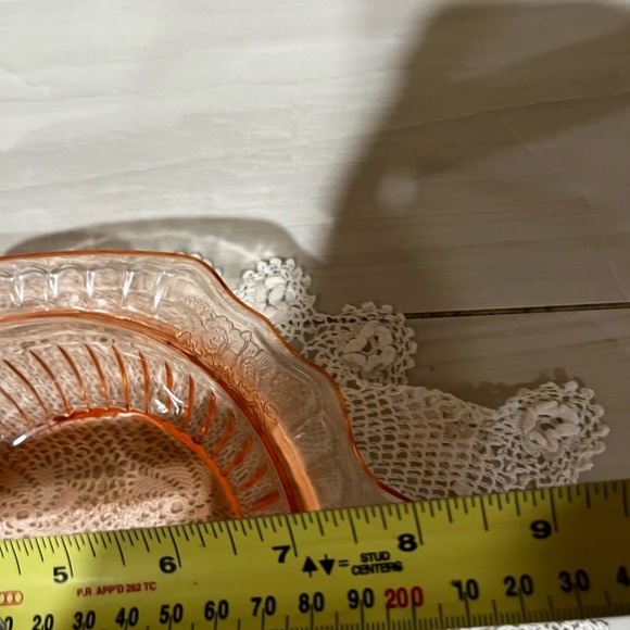 Vintage Pink Depression Glass Floral Butter/Covered Serving Dish - Picture 6 of 6